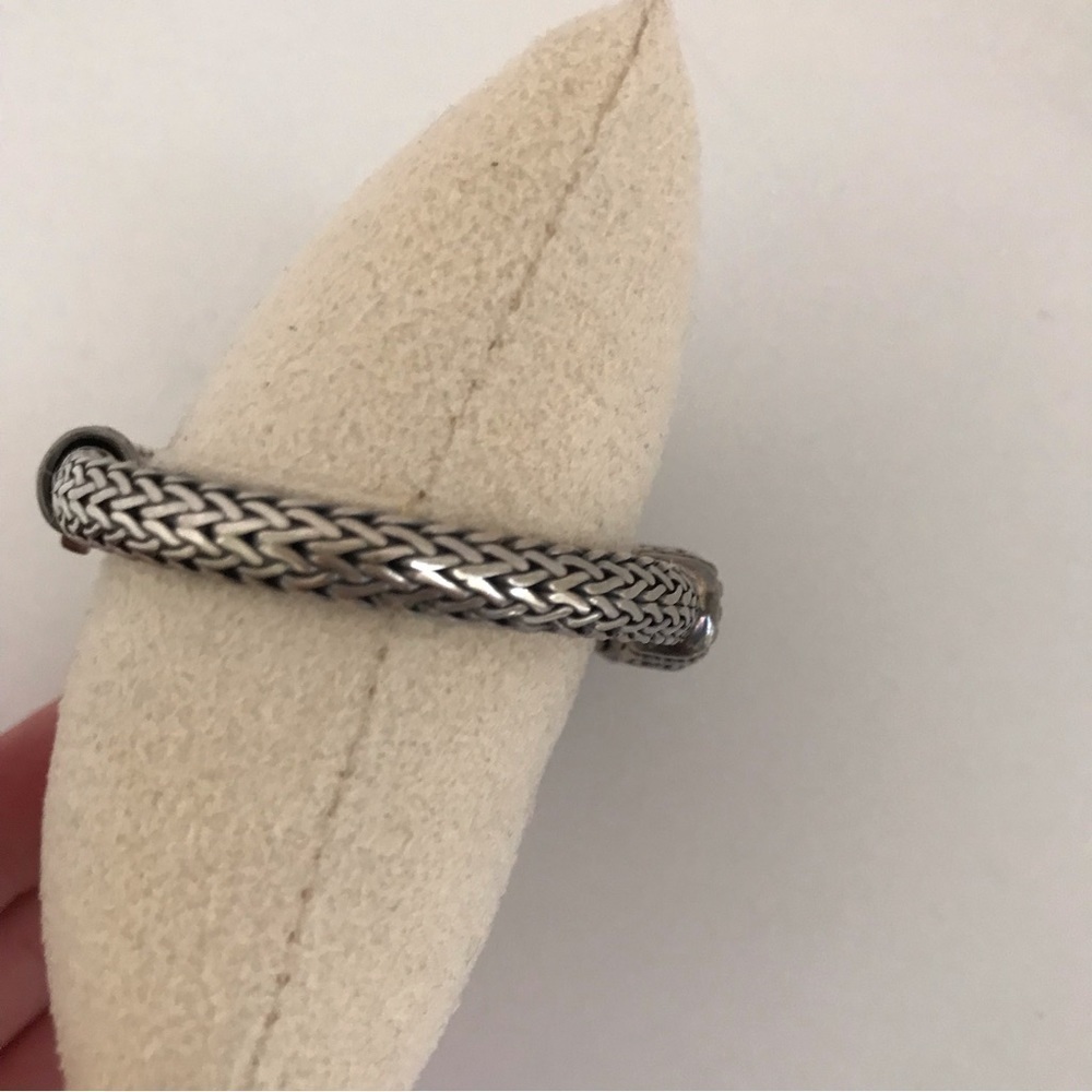 Vintage KC Indo Sterling Silver Blue Topaz Amethyst Spiga Wheat Bracelet 8" 35 g - Picture 5 of 16